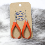 Orange - Loop Drop Leather Earrings