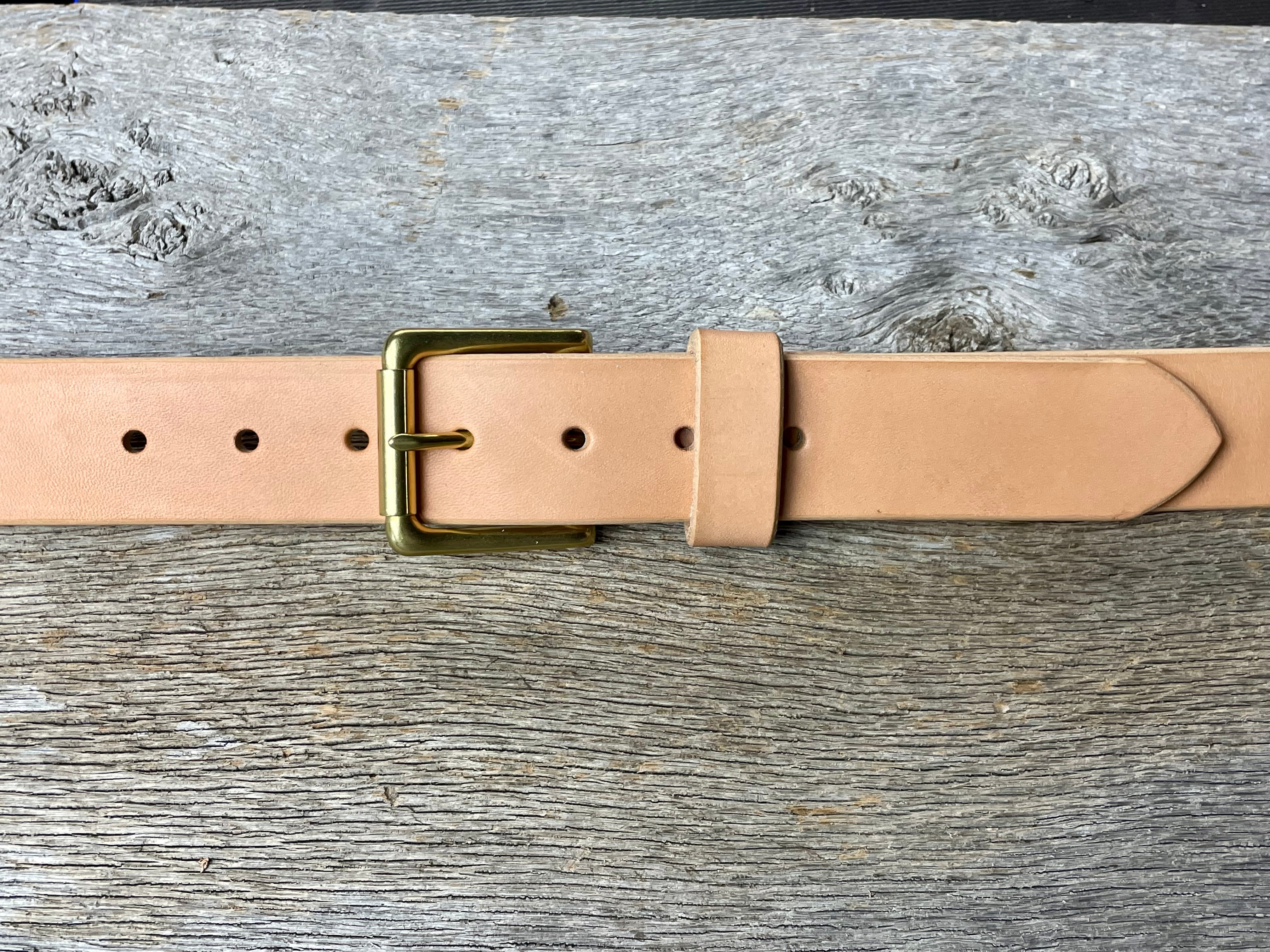 Heavy Duty Leather Belt - Natural English Bridle