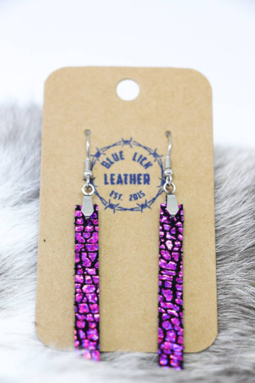 Bar Drop Leather Earrings – Blue Lick Leather