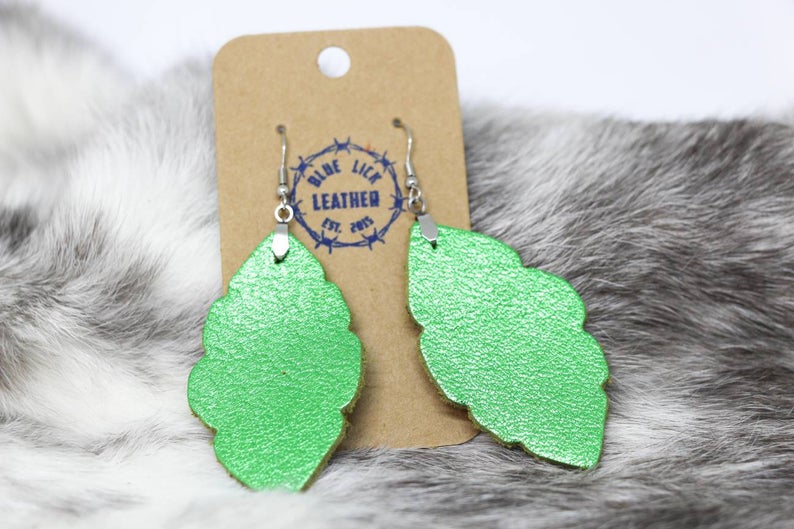 Leaf Drop | Leather Earrings